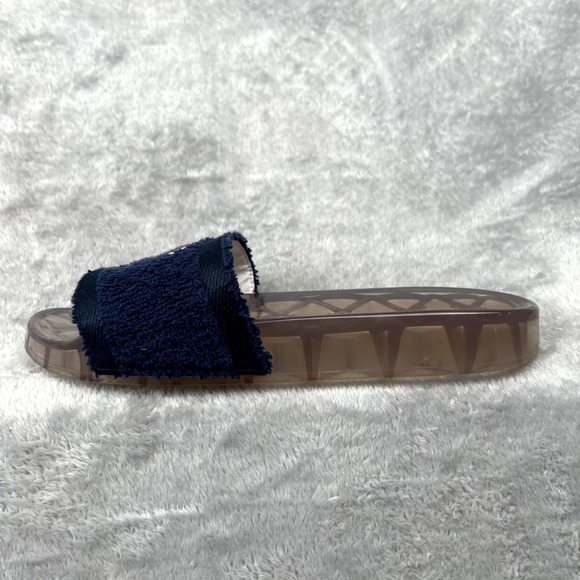 Chanel Terry Pool Women's 39 US 9 Slide Blue Open Toe Casual Slip On Sandal - Picture 4 of 12